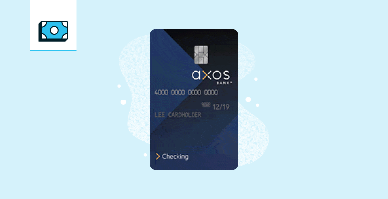 A graphic showcases the Axos Bank Cash Back Checking Debit Card, a popular card for those looking for debit card rewards.